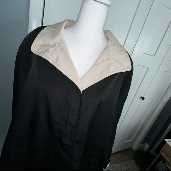 Vintage Forecaster Black Button Up Lightweight Jacket with Tan Interior Large - Picture 3 of 9